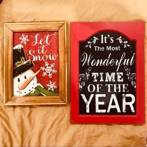 Snowman Christmas Decor Frames Signs